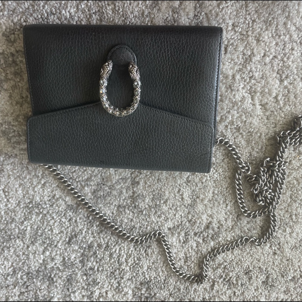 Black Horsebit authentic Gucci wallet on chain.  Adjustable, rarely worn.